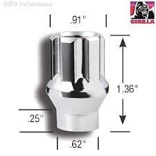 Gorilla E-T Duplex Tuner Series Small Diameter Lug Nuts