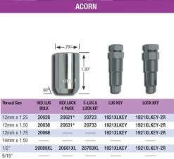 Gorilla Acorn Hex Socket Lug Nuts And Locks