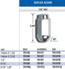 Gorilla Duplex Acorn Lug Nuts