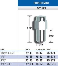 Gorilla Duplex Mag Lug Nuts