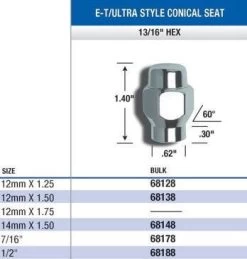 Gorilla E-T/Ultra Style Lug Nuts