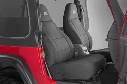 Rough Country Neoprene Seat Cover 9 Rough Country Neoprene Seat Cover -Auto Parts Store roughcountry tj seat cover 90011 installed2 61