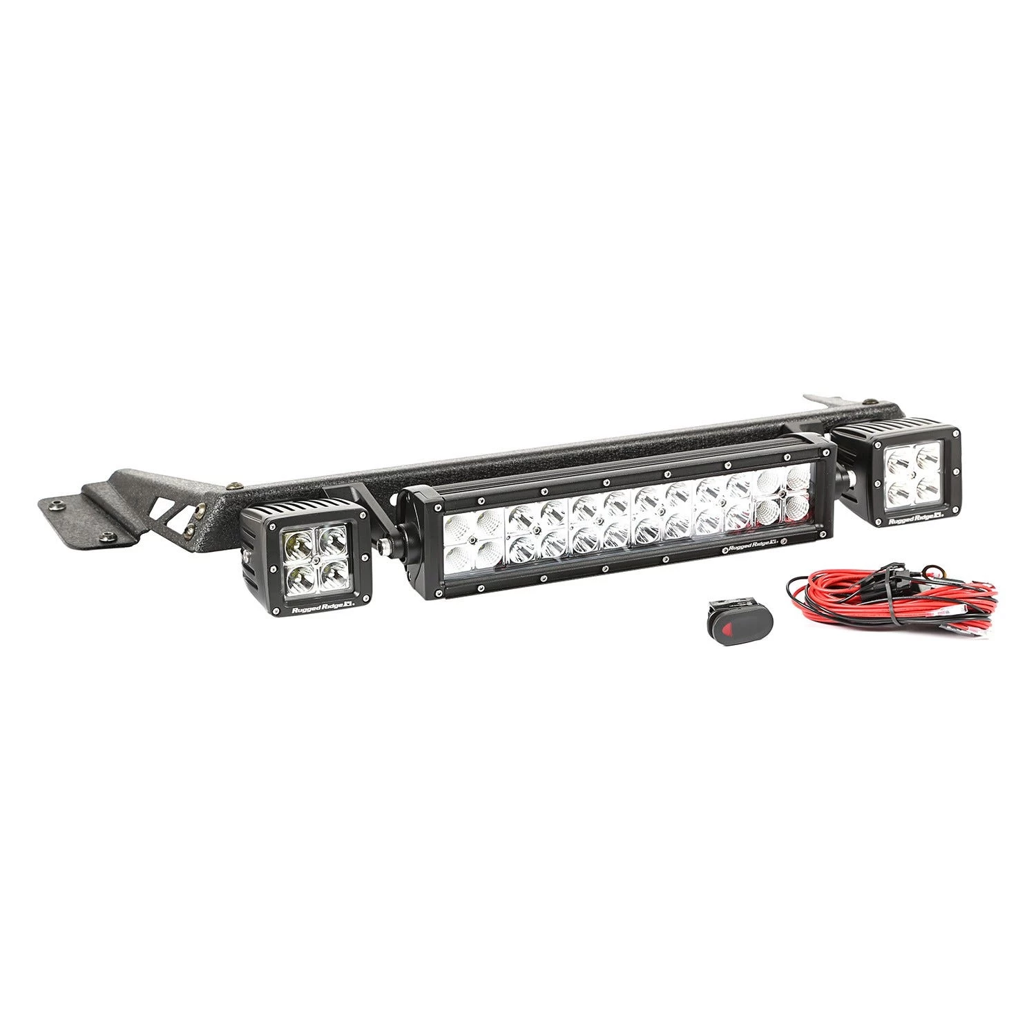 Rugged Ridge Hood Light Bar Kits 3 Rugged Ridge Hood Light Bar Kits
